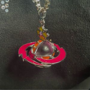 Pink and Yellow Vivianne Westwood Orb Saturn Necklace 💗💛